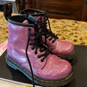 Pink glitter dr martens toddler size 8